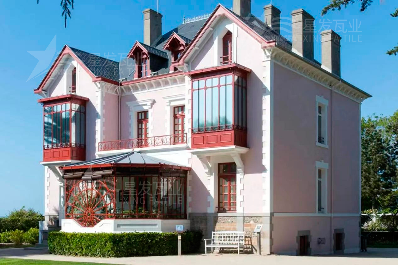 別墅搭建合成樹脂瓦的外觀效果圖大賞，極具美觀裝飾性！